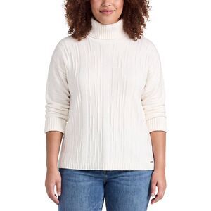Picadilly Womens  3/4-Sleeve Textured Sweater, White